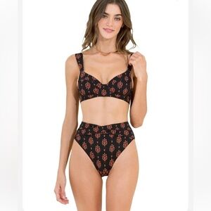 Maaji Black Bagh Bailey bikini set top M bottom S - reversible